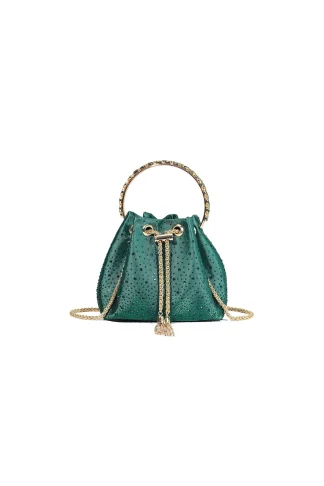 EMBELLISHED TOP HANDLE EVENING BAG