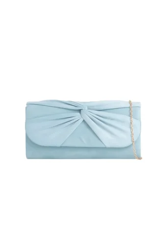 SUEDE CLUTCH BAG WITH KNOT DETAIL