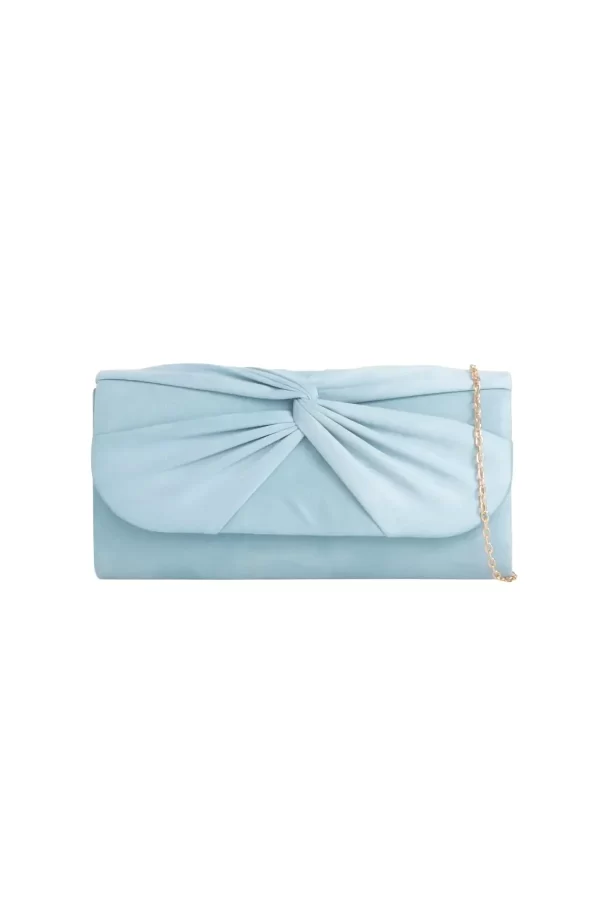 SUEDE CLUTCH BAG WITH KNOT DETAIL