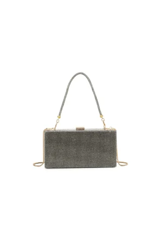 SMALL TOP HANDLE CRYSTAL MESH EVENING BAG
