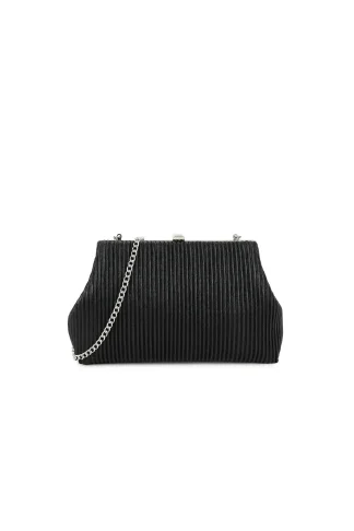 GLITTER CLUTCH BAG WITH REMOVABLE CHAIN