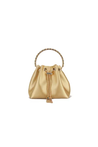 TOP HANDLE SATIN EVENING BAG