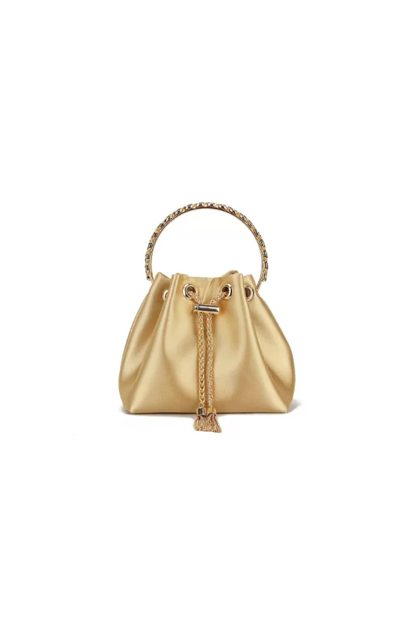 TOP HANDLE SATIN EVENING BAG